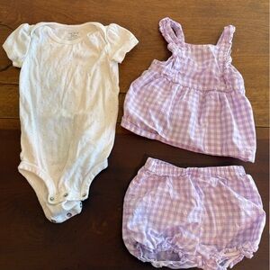 Carter's Lavender and White Baby Outfit Set